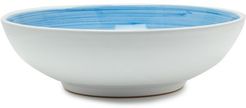 Brushed Ceramic Serving Bowl - Light Blue