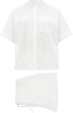 Organic-cotton Poplin Pyjamas - Womens - White