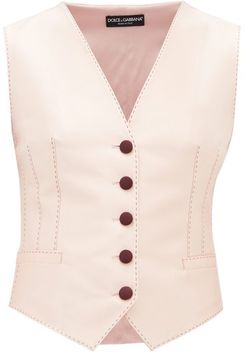 Darted Silk-blend Suit Waistcoat - Womens - Light Pink