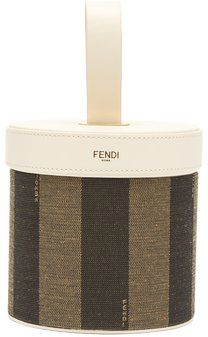 Small Jacquard-striped Leather Jewellery Box - Brown White