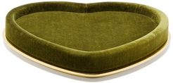 Valentina Velvet Heart Tray - Dark Green