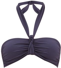 Verona Knot-front Bandeau Bikini Top - Womens - Navy