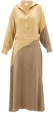 Santana Panelled Silk Shirt Dress - Womens - Yellow Multi