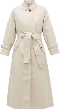 Belted Twill Trench Coat - Womens - Beige