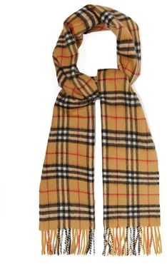 Vintage Check Brushed-cashmere Scarf - Womens - Beige Multi