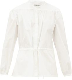 Rosaline Drawstring-waist Cotton Blouse - Womens - White