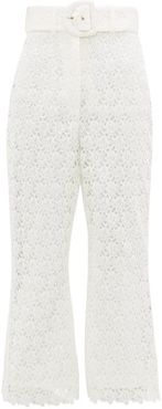 Super Eight High-rise Lace Trousers - Womens - Ivory