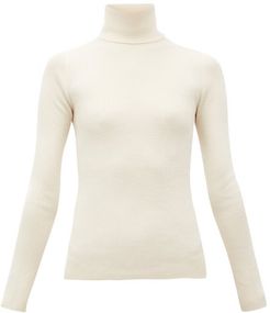 GG-appliqué Roll-neck Wool-blend Sweater - Womens - Ivory