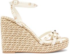 Torchon Rockstud Leather Wedge Sandals - Womens - Gold