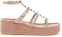 Torchon Rockstud Leather Platform Sandals - Womens - Nude