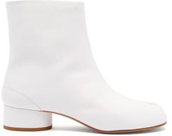 Tabi Split-toe Leather Boots - Womens - White