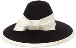 Aurora Satin Bow-trimmed Felt Hat - Womens - Black White