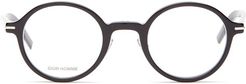 Blacktie Round Acetate Glasses - Mens - Black