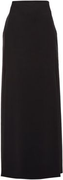 High-rise Wool-blend Maxi Skirt - Womens - Black