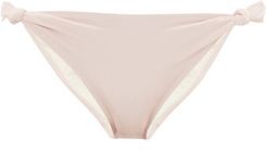 Jade Knotted Ribbed Bikini Briefs - Womens - Light Pink