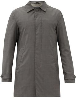Wool-twill Overcoat - Mens - Grey