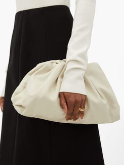 The Pouch Large Leather Clutch Bag - Womens - White