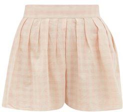 Annex Checked Cotton Shorts - Womens - Pink Print
