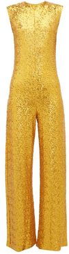 Wide-leg Sequin Embellished Jumpsuit - Womens - Gold