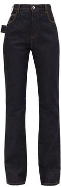 High-rise Flared-leg Jeans - Womens - Dark Blue