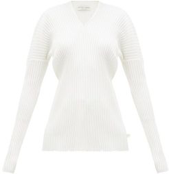 V-neck Merino-wool Sweater - Womens - Ivory