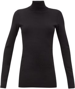 Roll-neck Jersey Sweater - Womens - Black