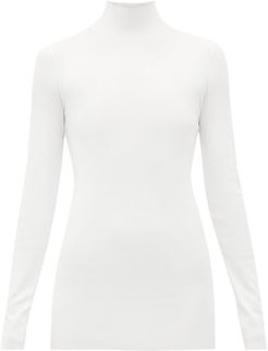 High-neck Jersey Sweater - Womens - White