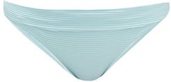 Marseille Folded-waist Ribbed Bikini Briefs - Womens - Light Blue