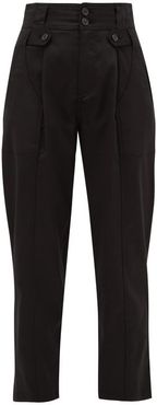 Hannah High-rise Pleated Lyocell-blend Trousers - Womens - Black