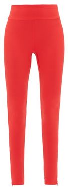 Lillie Zipped-cuff Performance Leggings - Womens - Red Multi