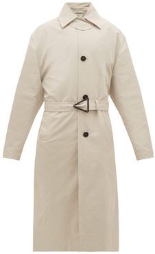 Belted Shell Trench Coat - Mens - Beige
