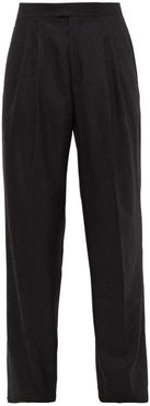 Wide-leg Cashmere-blend Trousers - Mens - Grey