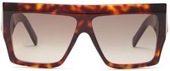 Flat-top Acetate Sunglasses - Womens - Tortoiseshell