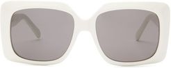 Oversized Square Acetate Sunglasses - Womens - White