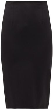 Wool-serge Pencil Skirt - Womens - Black