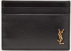 Ysl-plaque Leather Cardholder - Mens - Black