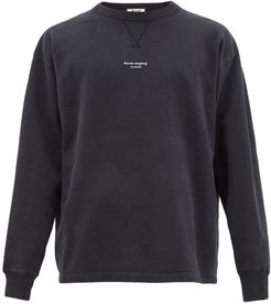 Fin Logo-print Cotton Sweatshirt - Mens - Black