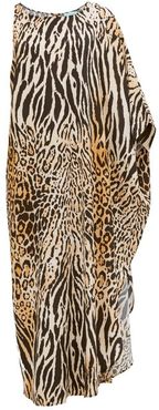 Pamela Asymmetric Leopard-print Maxi Dress - Womens - Animal