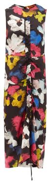 Floral-print Satin Maxi-dress - Womens - Multi