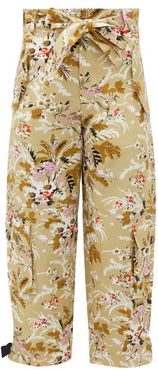 Floral-print Cotton-twill Combat Trousers - Womens - Multi