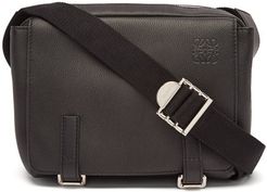 Anagram-logo Grained-leather Messenger Bag - Mens - Black