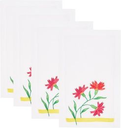 X Carolina Herrera Set Of Four Cocktail Napkins - White Multi