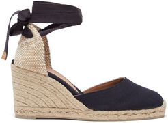 Carina 80 Canvas & Jute Espadrille Wedges - Womens - Navy