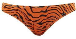 Selvaggia Tiger-print Bikini Briefs - Womens - Orange Print