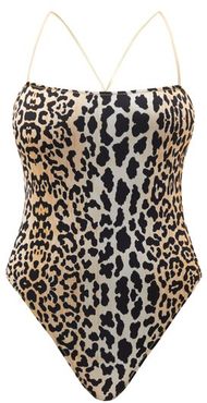 Chloe Square-neck Leopard-print Swimsuit - Womens - Leopard