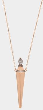 Diamond Pavé & 18kt Rose-gold Amulet Necklace - Womens - Rose Gold