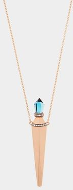 Blue Topaz & 18kt Rose Gold Amulet Necklace - Womens - Rose Gold