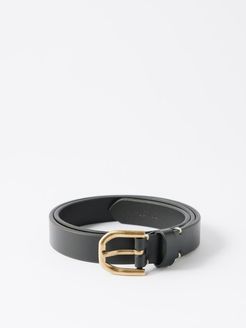 Slim Bridle-leather Belt - Mens - Black
