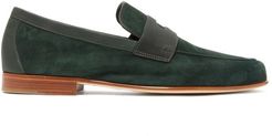 Hendra Suede Penny Loafers - Mens - Dark Green
