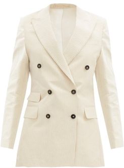 Manon Striped Cotton-blend Jacket - Womens - Ivory